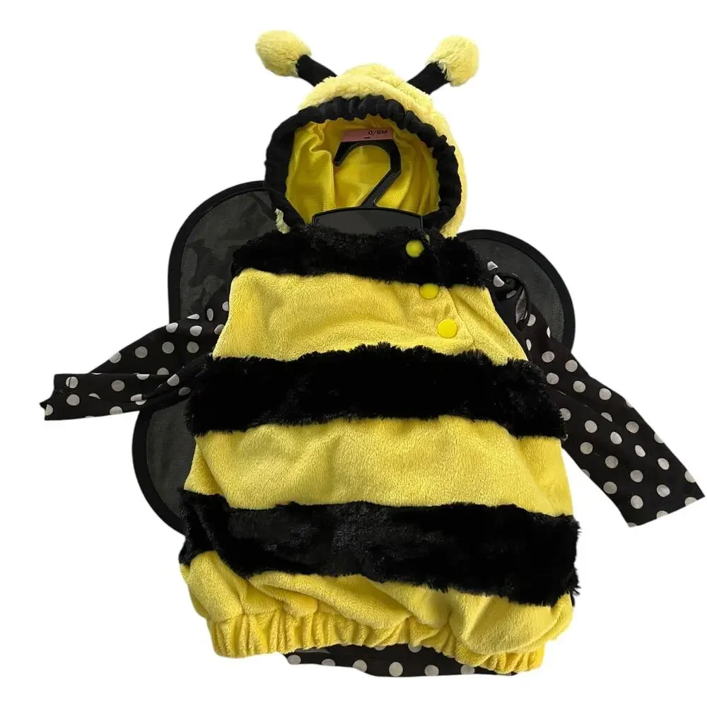 Baby Bumble Bee Costume Halloween 0/6M Yellow 3 Piece Set NEW